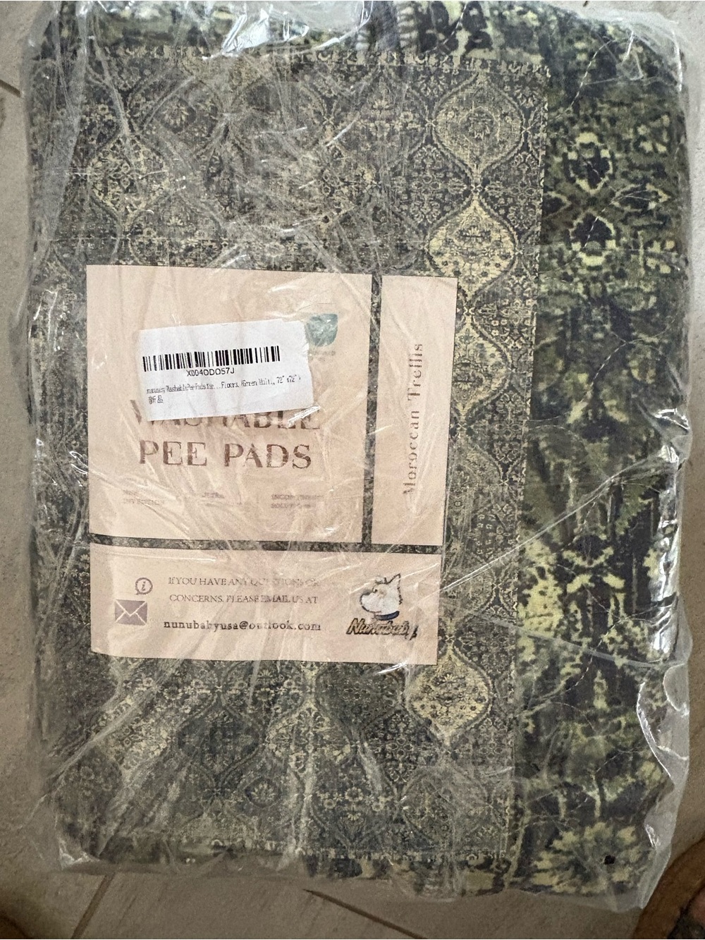 Washable Pee Pads 72 x 72 - Moroccan Trellis design